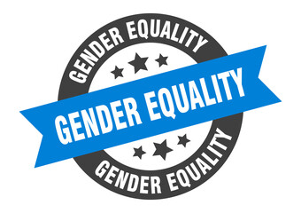 gender equality sign. round ribbon sticker. isolated tag