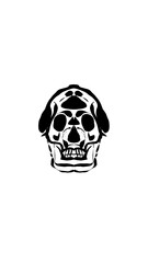 pumpkin illustration with scary skull face. very suitable for halloween celebrations