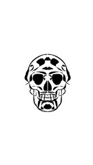 pumpkin illustration with scary skull face. very suitable for halloween celebrations