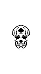 pumpkin illustration with scary skull face. very suitable for halloween celebrations