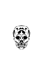 pumpkin illustration with scary skull face. very suitable for halloween celebrations