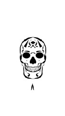 pumpkin illustration with scary skull face. very suitable for halloween celebrations