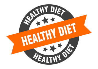 Fototapeta premium healthy diet sign. round ribbon sticker. isolated tag