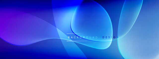 Vector abstract background - liquid bubble shapes on fluid gradient with shadows and light effects. Shiny design template for text