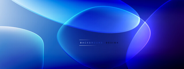 Vector abstract background - liquid bubble shapes on fluid gradient with shadows and light effects. Shiny design template for text