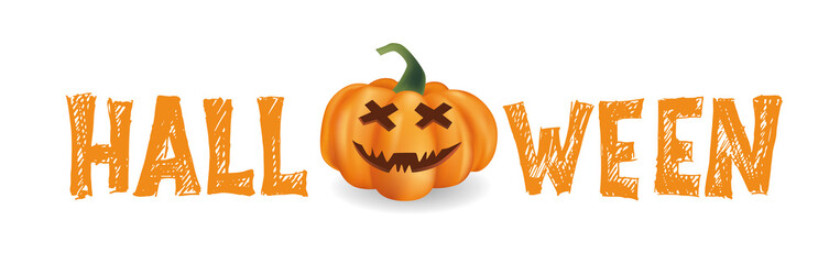 Halloween pumpkin. Hand drawn illustration.