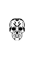pumpkin illustration with scary skull face. very suitable for halloween celebrations