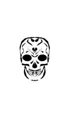 pumpkin illustration with scary skull face. very suitable for halloween celebrations