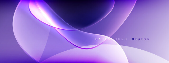Vector abstract background - liquid bubble shapes on fluid gradient with shadows and light effects. Shiny design template for text