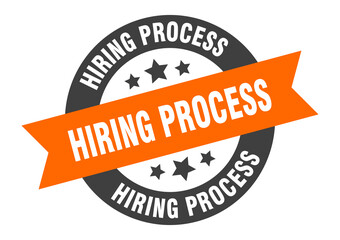 hiring process sign. round ribbon sticker. isolated tag