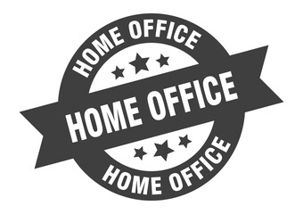 home office sign. round ribbon sticker. isolated tag