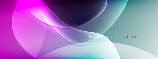Naklejka na ściany i meble Vector abstract background - liquid bubble shapes on fluid gradient with shadows and light effects. Shiny design template for text