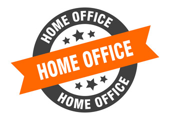 Obraz premium home office sign. round ribbon sticker. isolated tag