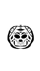 pumpkin illustration with scary skull face. very suitable for halloween celebrations