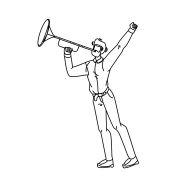 recommend clip art: Trumpeter Play Musical Instrument Trumpet Vector Illustration