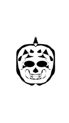 pumpkin illustration with scary skull face. very suitable for halloween celebrations