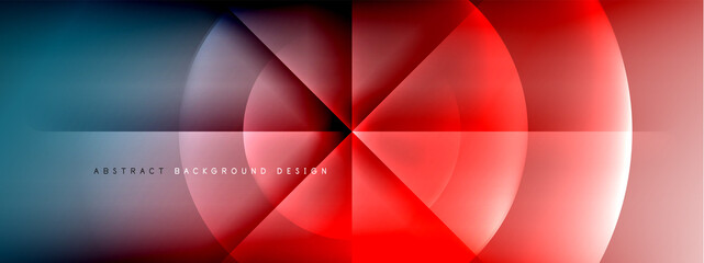 Vector abstract background - circle and cross on fluid gradient with shadows and light effects. Techno or business shiny design templates for text