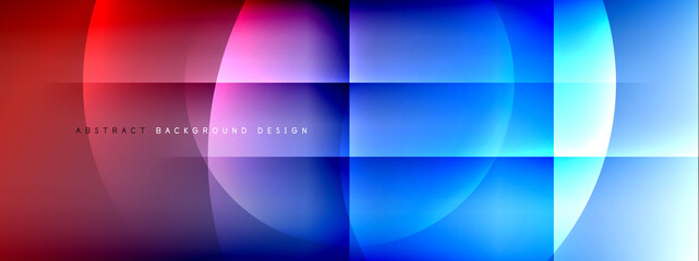 Vector abstract background - circle and cross on fluid gradient with shadows and light effects. Techno or business shiny design templates for text