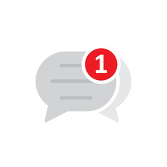 Chat notification icon design. vector illustration