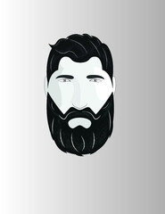 Man with  massive beard illustration