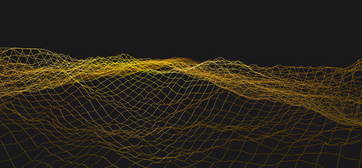 Reduced and graphic view of a mountainous landscape - 3d illustration