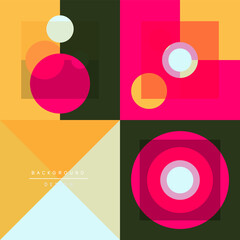 Neo memphis geometric pattern with circles, squares and lines. Pop art abstract background for covers, banners, flyers and posters and other templates