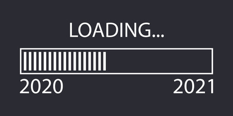 Loading bar 2020 and 2021 year. Happy new year concept