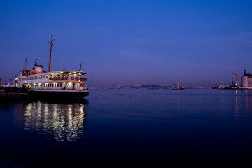 Ferry in night