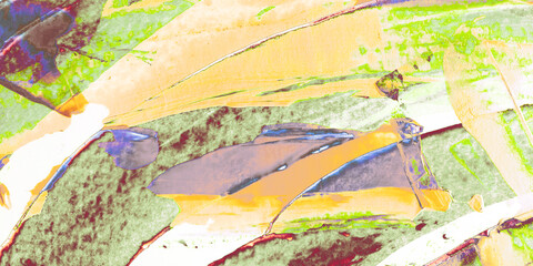 Orange Artistic Decoration. Ink Dirty Panorama.