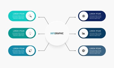 Business data visualization. Process chart. Abstract elements of graph, diagram with steps, options, parts or processes. Vector business template . Creative concept for infographic. 