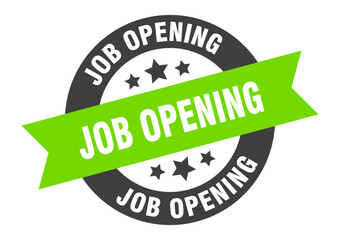 job opening sign. round ribbon sticker. isolated tag