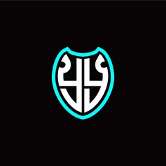 Initial Y Y letter with shield modern style logo template vector