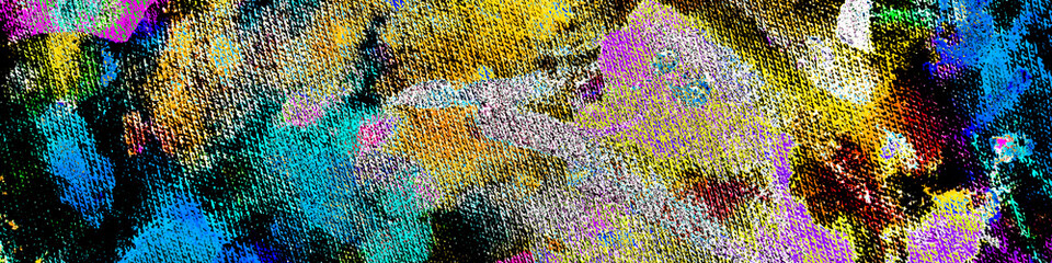 Yellow Multicolor Print. Indigo Artistic Print.