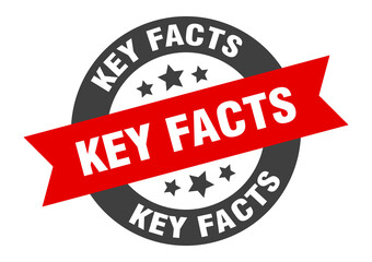 key facts sign. round ribbon sticker. isolated tag