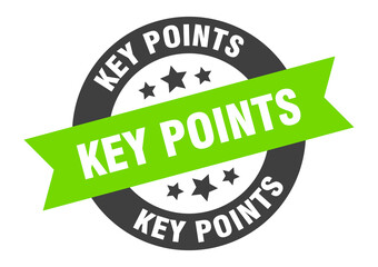 Fototapeta premium key points sign. round ribbon sticker. isolated tag