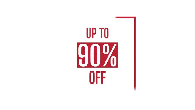 Hot sale up to 90% off 4k video motion graphic animation. Royalty free stock footage. Seamless deal offer promo banner.