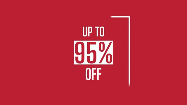 Hot sale up to 95% off 4k video motion graphic animation. Royalty free stock footage. Seamless deal offer promo banner.