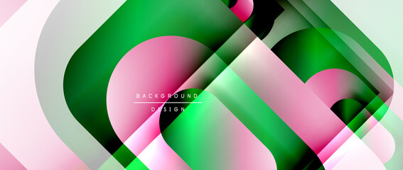 Obraz premium Vector geometric abstract background with lines and modern forms. Fluid gradient with abstract round shapes and shadow and light effects