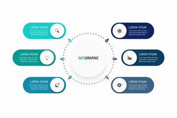 Business data visualization. Process chart. Abstract elements of graph, diagram with steps, options, parts or processes. Vector business template . Creative concept for infographic. 