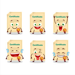 Cartoon character of award paper with smile expression