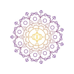gradient mandala, ethnic ornament in white background