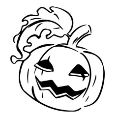 Halloween pumpkin clipart icon. Isolated vector illustration.
