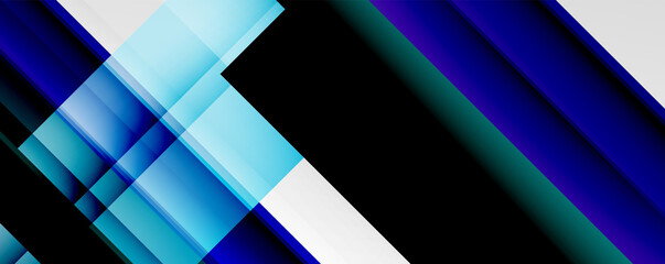 Obraz premium Geometric abstract backgrounds with shadow lines, modern forms, rectangles, squares and fluid gradients. Bright colorful stripes cool backdrops