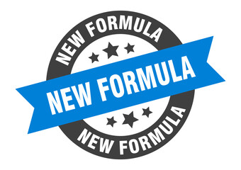 new formula sign. round ribbon sticker. isolated tag