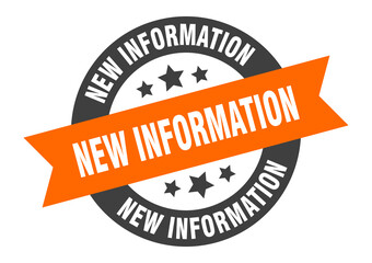 Fototapeta premium new information sign. round ribbon sticker. isolated tag