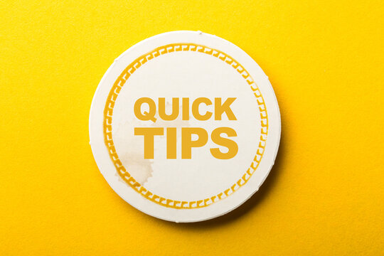 Quice Tips Frame Label On Yellow Background