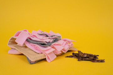 soft washable textile training snuffle mat for nose work for pet. Intellectual games, training and...