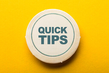 Quice Tips Frame Label On Yellow Background