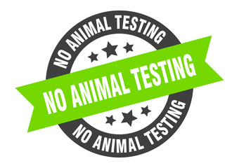 Obraz premium no animal testing sign. round ribbon sticker. isolated tag