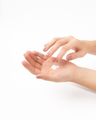 Woman hands with cream. Medical or beauty treatment